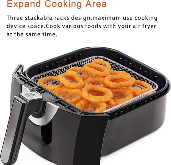 Bomclap trelags 304 rustfrit stålstativ til airfryer, grillstativ og tørrestativ, velegnet til airfryer og ovn