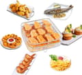 Miniatyrbillede 5 af 5: Bomclap trelags 304 rustfrit stålstativ til airfryer, grillstativ og tørrestativ, velegnet til airfryer og ovn
