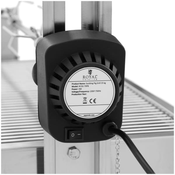 Royal Catering Rotisseriegrill - Med motor - 15 kg - Längd, grillspett: 82 cm - Rostfritt stål