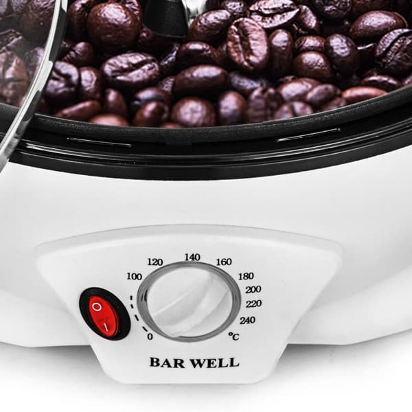 1200W 1500g mångsidig helautomatisk elektrisk kaffebönorrostare, stor kapacitet, 100-240°C justerbar, genomtänkt design, lättanvänd