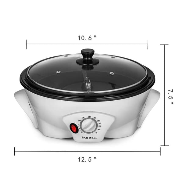 1200W 1500g mångsidig helautomatisk elektrisk kaffebönorrostare, stor kapacitet, 100-240°C justerbar, genomtänkt design, lättanvänd
