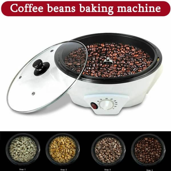 1200W 1500g mångsidig helautomatisk elektrisk kaffebönorrostare, stor kapacitet, 100-240°C justerbar, genomtänkt design, lättanvänd