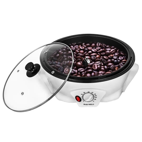 1200W 1500g mångsidig helautomatisk elektrisk kaffebönorrostare, stor kapacitet, 100-240°C justerbar, genomtänkt design, lättanvänd