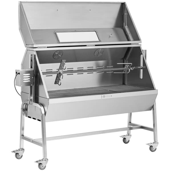 Rotisseriegrill - Med motor - 40 kg  - Längd, grillspett: 138 cm - Rostfritt stål - Vindskydd - Royal Catering