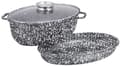 Miniatyrbillede 1 af 4: KERAMISK RIFFEL Pande 38cm MED GRILL OG LÅG KLAUSBERG KB-7367