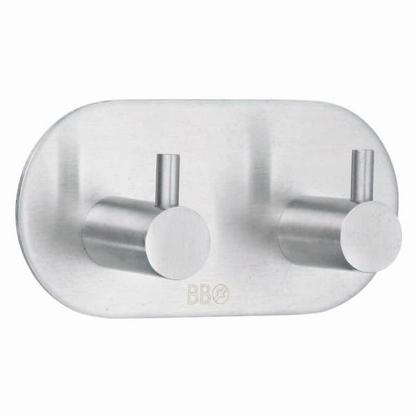 Beslagsboden 1102 Dobbel Krok selvklebende Matt krom