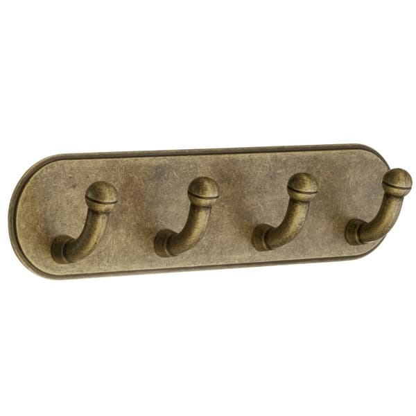 Beslagsboden 1124 Kroklist 4 Kroker - selvklebende Antikk messing