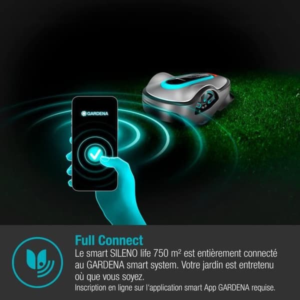Gardena smart smart smart liv 750 | Klippade i regnet och smala passager, app, ljuddämpare, klippa robot