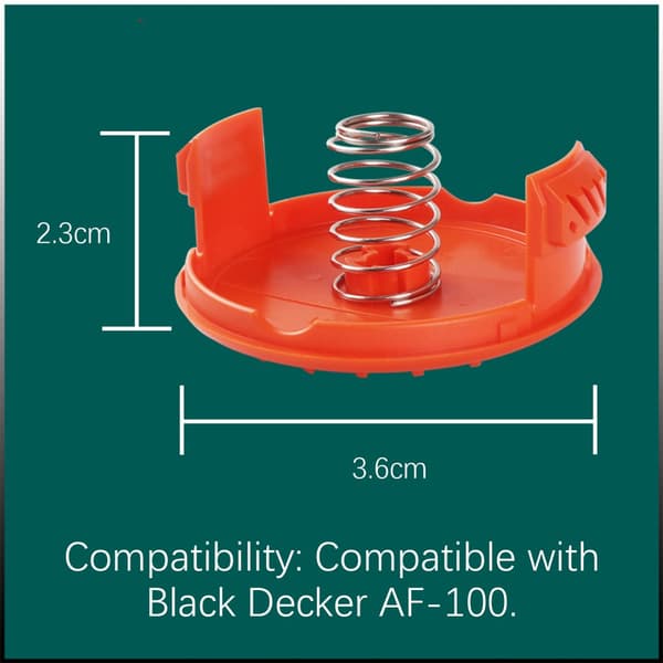 INF Trimmerspole med hætte og fjeder til trådtrimmere Black Decker AF-100