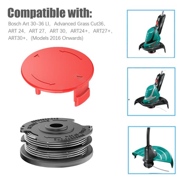 INF Trimmerspole med trimmertråd til Bosch Art 30-36 LI, Advanced Grass Cut 36 MultiColor