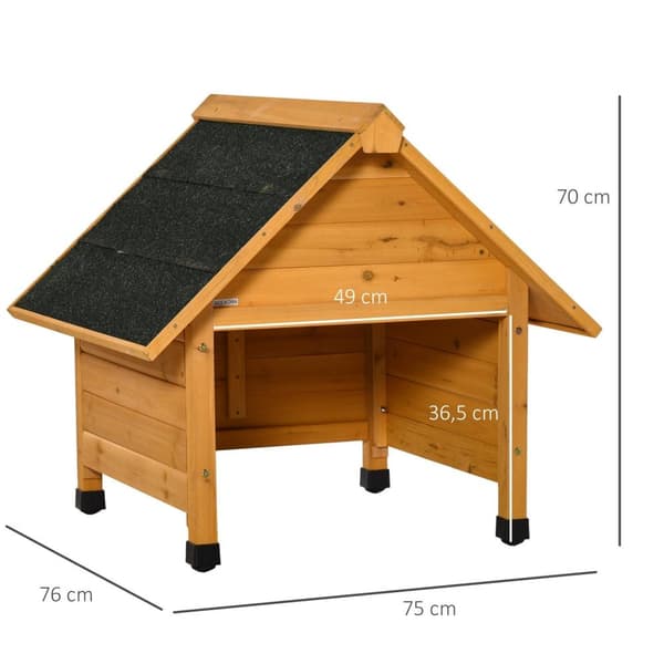 Nancy's Meeke Grasmaaier Garage - Robotmaaier Carport - Sparrenhout - Geel - 75 x 76 x 70 cm
