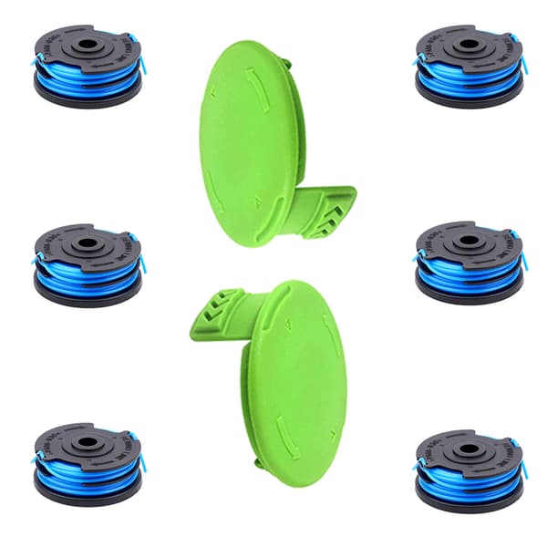 Erstatningssnellelinje og dekselsett for Greenworks strengtrimmer 6 spools