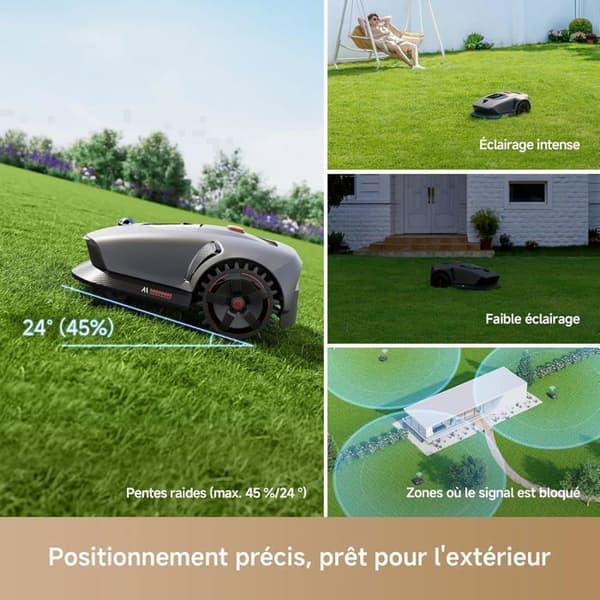 MOVA 1000 Robot Gräsklippare Installation utan Trådar 3D-LiDAR kartläggning upp till 1000 m² Intelligent Hinderdodning