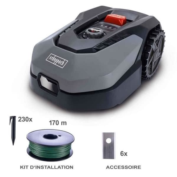 Scheppach RoboCut XXL900 ansluten robotgräsklippare 900m2 med laddstation | Upp till 900 m² | Regnsensor | WiFi &amp; BT
