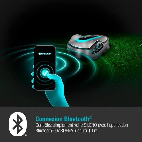 GARDENA robotgräsklippare - SILENO life 1000 - Upp till 1000 m² - Bluetooth-applikation - 58 db - Klippbredd: 22cm