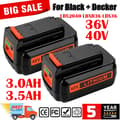 Pikkukuva 2 / 2: Black & Decker 36V/40V Li-ion -akulle, 3000mAh/3500mAh suurella kapasiteetilla, nopea lataus,2 kappaletta 3.0 3.5AH