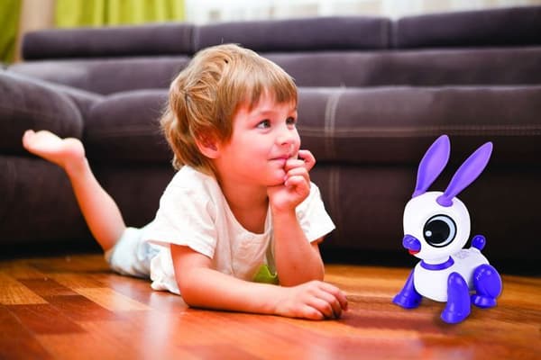 Power Rabbit Mini - Kaninrobot med ljus- och ljudeffekter, handklappningskontroll, upprepning