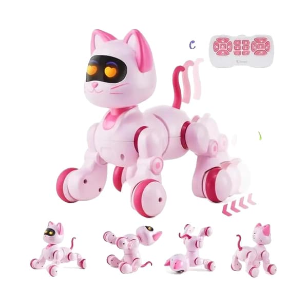 Robot Kat Legetøj, Fjernbetjening, Interaktiv Musik, Programmerbare Danse,Lyserød