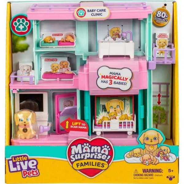 Veterinärklinik - SMÅ LEVANDE HUSDJUR - Mama Surprise - Tillbehör ingår - Magisk födsel