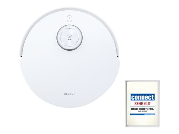 Ecovacs DEEBOT T10, Pussiton, Valkoinen, Pyöreä, 0,4 L, 68 dB, 0,24 L