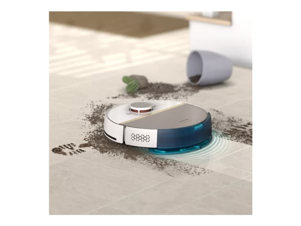 Philips HomeRun 7000 Aqua XU7100 - Støvsuger - robotlignende - uten pose - silke hvit/gull inkludert lader