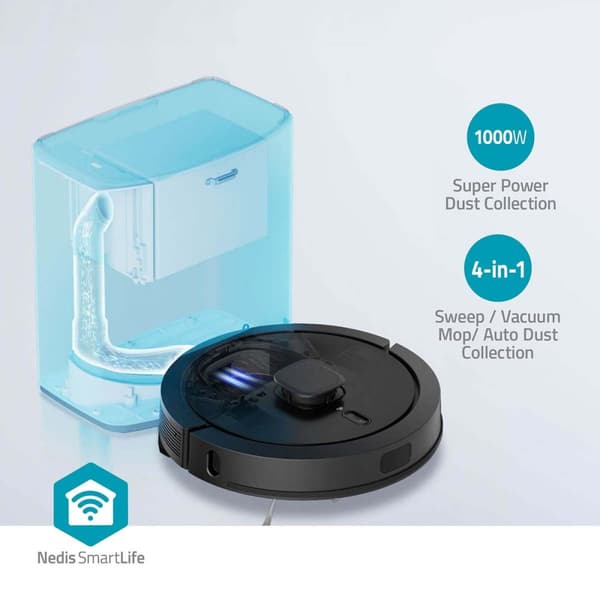 Nedis SmartLife Robot Dammsugare | Lasernavigation | Wi-Fi | Kapacitet insamlingsreservoir: 0.6 l | Automatisk laddning | Maximal användningstid: 3 ti