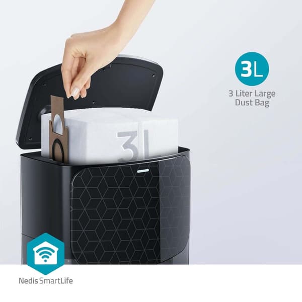 Nedis SmartLife Robot Dammsugare | Lasernavigation | Wi-Fi | Kapacitet insamlingsreservoir: 0.6 l | Automatisk laddning | Maximal användningstid: 3 ti