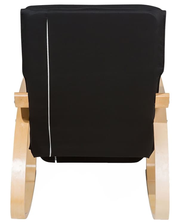 Keinutuoli musta 68 x 96 x 82 cm koivupuu kangasverhoilu korkea selkänoja