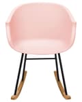 Miniatyrbild 4 av 11: Gungstol Rosa Syntetiskt Säte Metallben Modern Stil