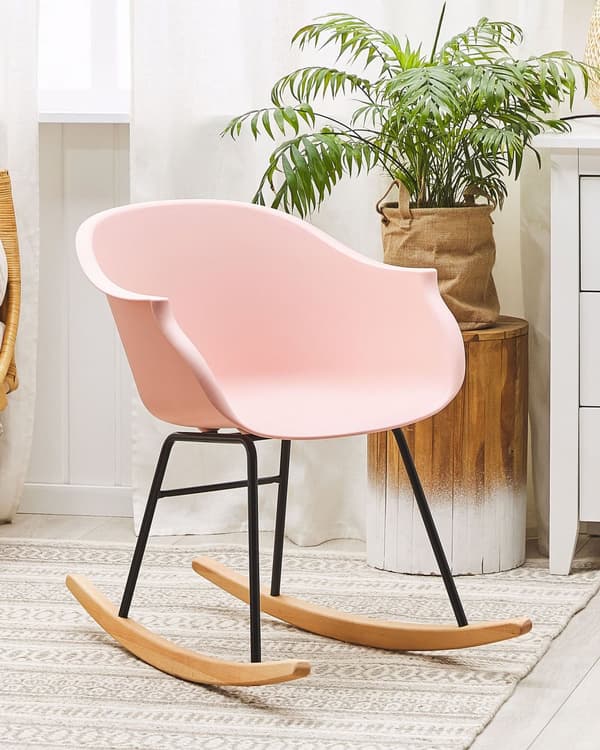 Gungstol Rosa Syntetiskt Säte Metallben Modern Stil