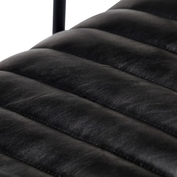 vidaXL 282905  Rocking Chair Black Real Leather