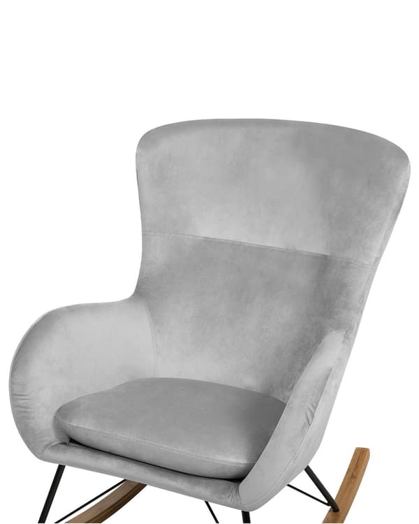 Moderne Gyngestol i Velour Lysegrå Farve