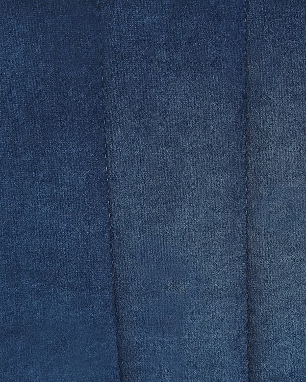 Gyngestol Blå Velour Lyst Træ Sort Metalben 82 x 74 x 60 cm Dekorativ Betrukket Rokkestol med Arm Vippe Quiltet Ryg Retro Design Velcro Pude