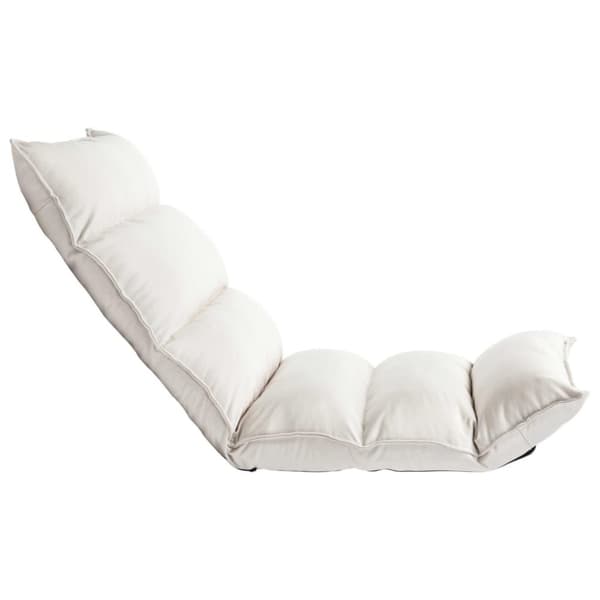 vidaXL foldbar gulvstol stof cremefarvet