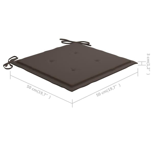 vidaXL Gungstol med taupe dyna massiv teak