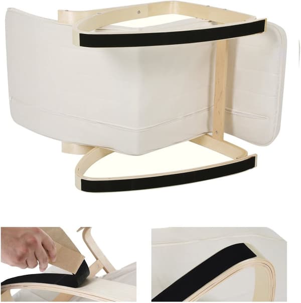 Avslappnande gungstol med justerbar fotstöd, Beige