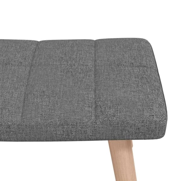 vidaXL Gungstol med fotpall mörkgrå tyg