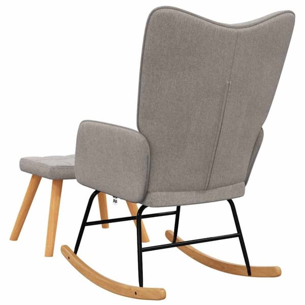 vidaXL Gungstol med fotpall taupe tyg