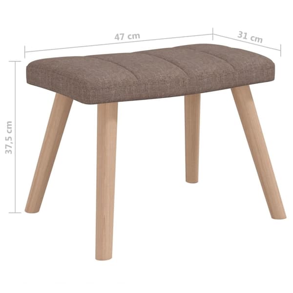 vidaXL Gungstol med fotpall taupe tyg