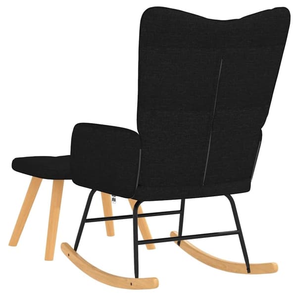 vidaXL Gungstol med fotpall svart tyg