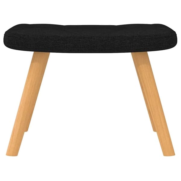 vidaXL Gungstol med fotpall svart tyg