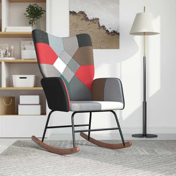 vidaXL gyngestol med patchworkstof