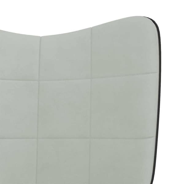 vidaXL gyngestol med fodskammel fløjl og PVC lysegrå
