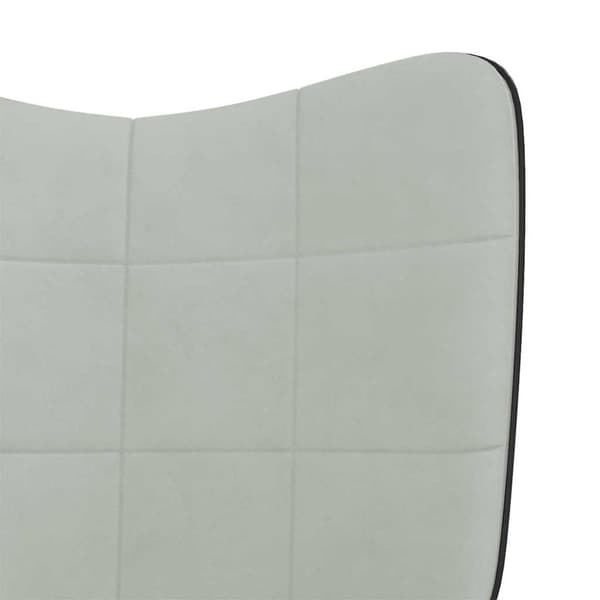 vidaXL Gungstol med fotpall ljusgrå sammet och PVC