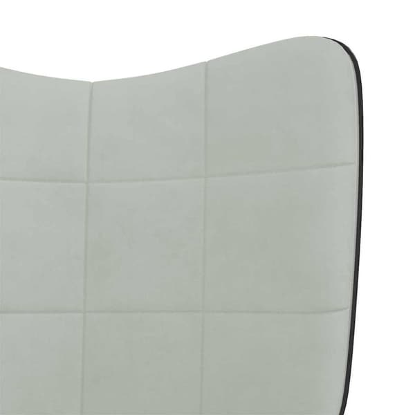 vidaXL gyngestol fløjl og PVC lysegrå