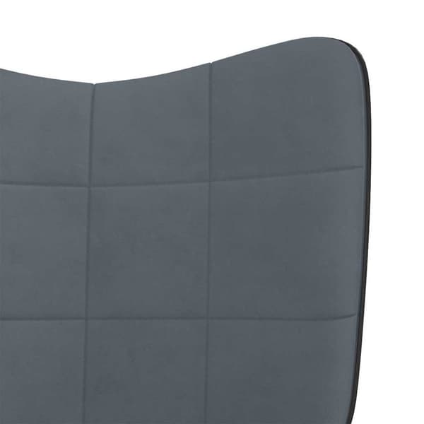 vidaXL Gungstol med fotpall mörkgrå sammet och PVC
