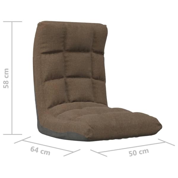 vidaXL foldbar gulvstol stof brun