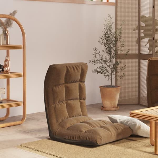 vidaXL foldbar gulvstol stof brun