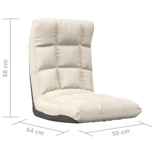 vidaXL foldbar gulvstol stof cremefarvet
