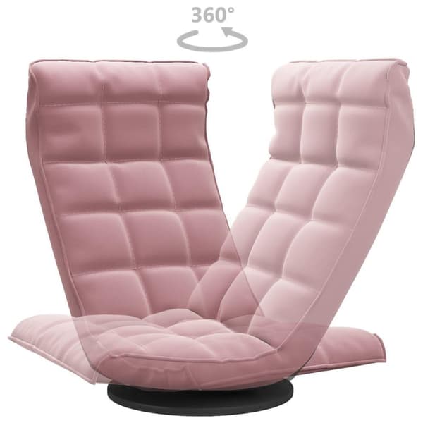 vidaXL Snurrbar golvstol rosa sammet